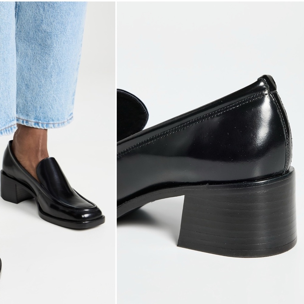 Reformation Black Leather Slip-On Loafers - Picture 8 of 12
